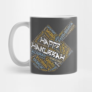 Hanukkah Wordcloud for Darker Backgrounds Mug